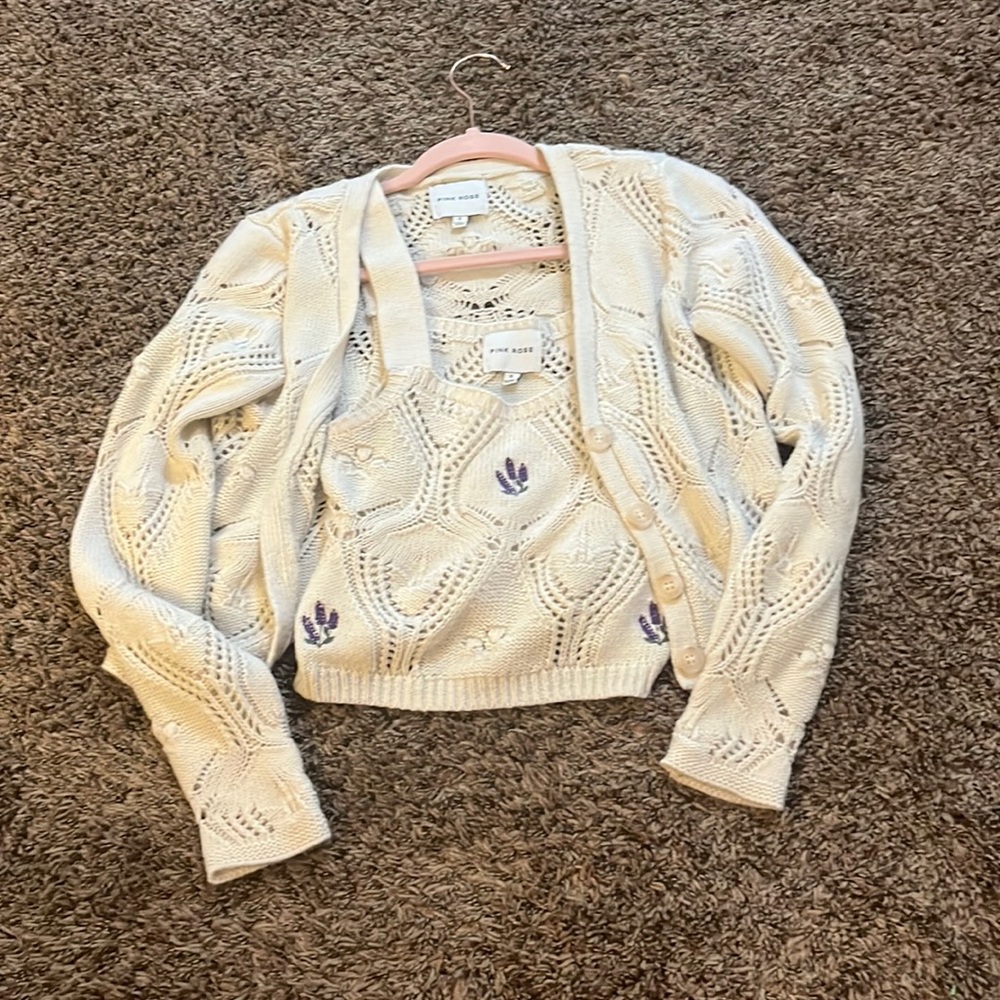 Knitted Top and Matching Sweater